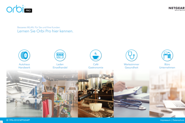 Netgear Orbi Pro System Landingpage