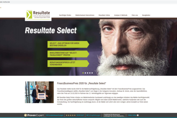 Website Resultate Institut