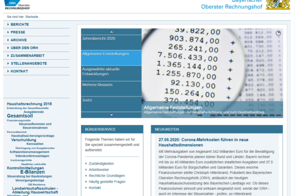 Website für den ORH