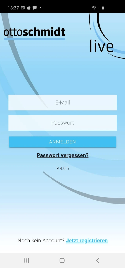 Screenshot von der OttoSchmidt App