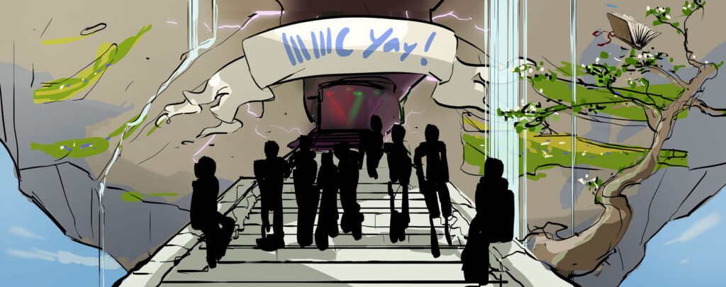 erste Skizze für den Frühlingsbanner