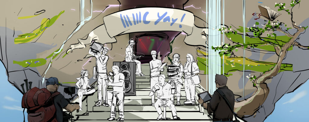 weiter Skizze des Frühlingsbanner