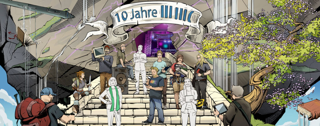 weiter Skizze des Frühlingsbanner - bereits mit Farbe