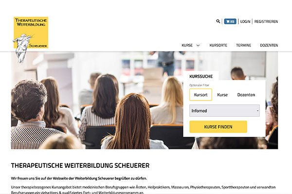 Website für Weiterbildungen Scheuerer