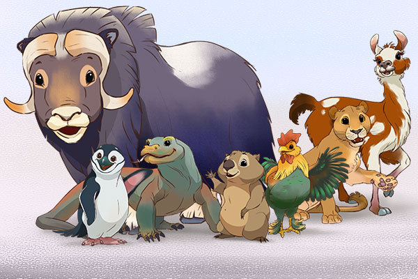 Der Wingy Wombat trifft seine Freunde